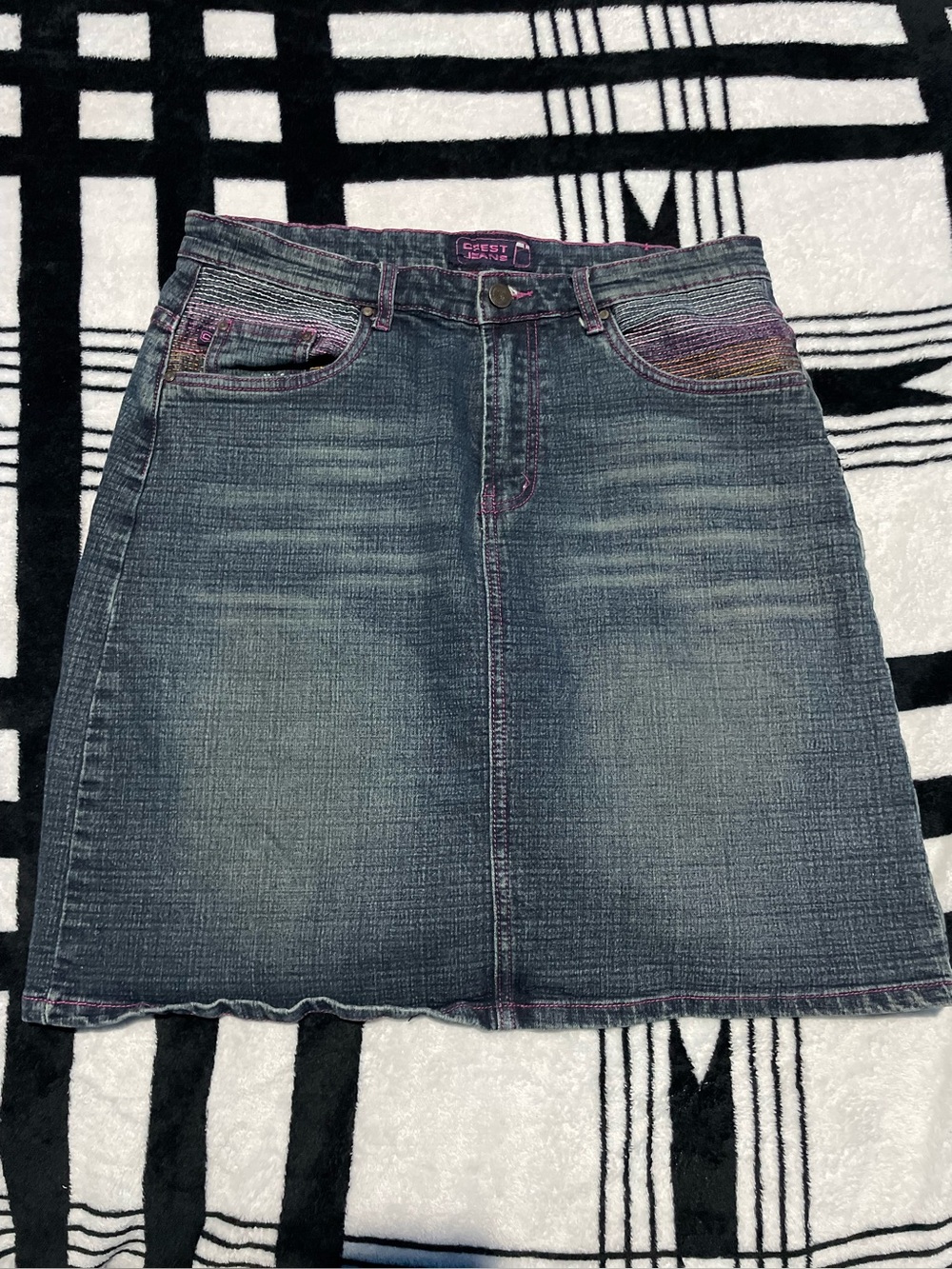 Crest Jeans denim midi skirt